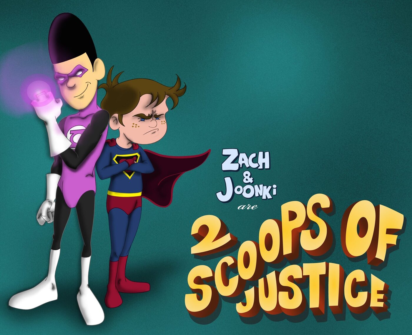 Title card from the animated short 2 Scoops of Justice